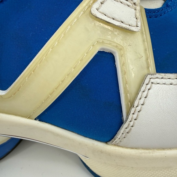 Michael Kors Olympia Trainer Sneakers Blue White Chunky Lace-Up Fashion Sneakers - Picture 9 of 16